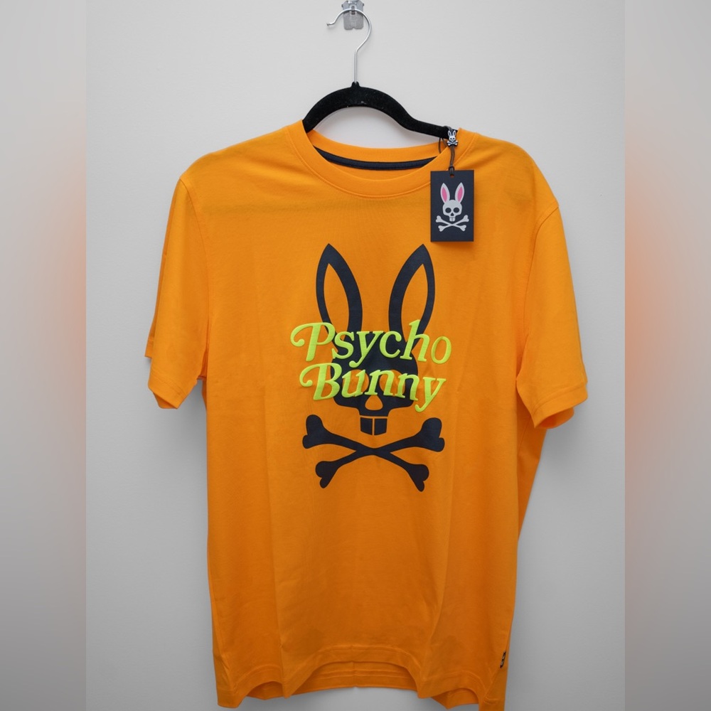 Psycho Bunny Graphic T-Shirt - Orange (Medium)